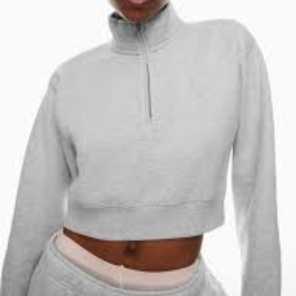 Aritzia TNA Sweatfleece Cozy Fleece Boyfriend Fit Quarter Zip Sweater - Picture 2 of 2